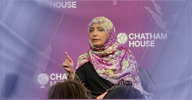 At Chatham House, Tawakkol Karman Warns: Destroying Yemen’s State Is the Greatest Crime